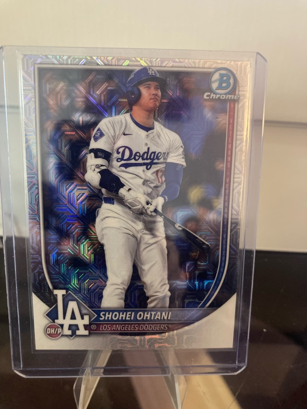 Shohei Ohtani Dodgers Bowman Chrome Baseball Card - Blue & White